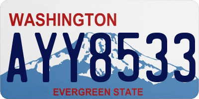 WA license plate AYY8533