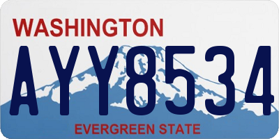 WA license plate AYY8534