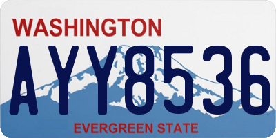 WA license plate AYY8536