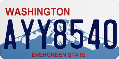 WA license plate AYY8540