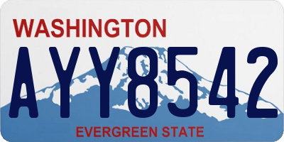 WA license plate AYY8542