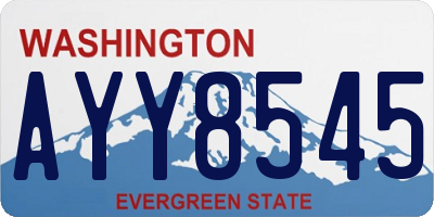 WA license plate AYY8545