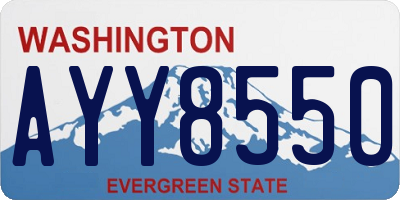 WA license plate AYY8550