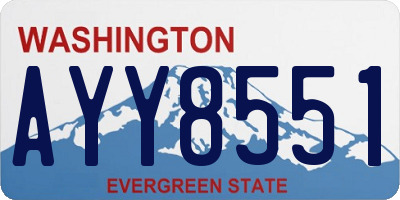 WA license plate AYY8551