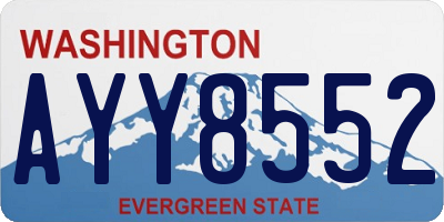 WA license plate AYY8552