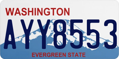 WA license plate AYY8553