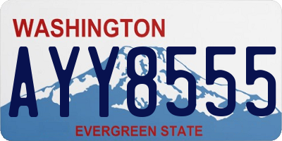 WA license plate AYY8555