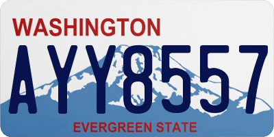 WA license plate AYY8557