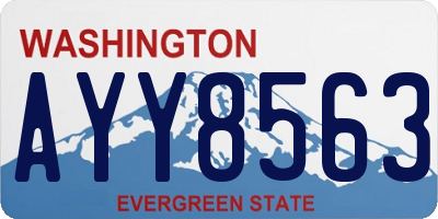 WA license plate AYY8563