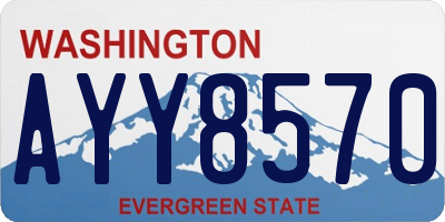 WA license plate AYY8570