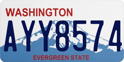 WA license plate AYY8574