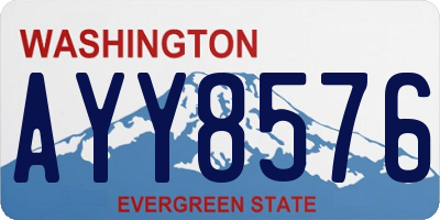 WA license plate AYY8576