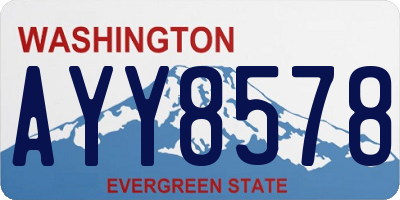 WA license plate AYY8578