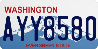 WA license plate AYY8580