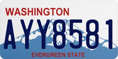 WA license plate AYY8581