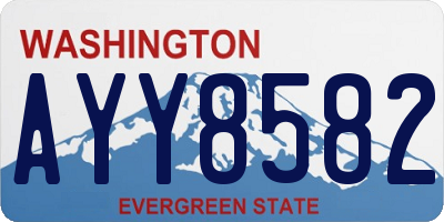 WA license plate AYY8582