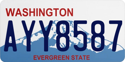 WA license plate AYY8587