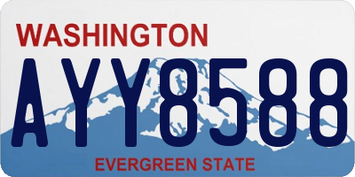 WA license plate AYY8588