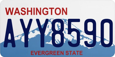 WA license plate AYY8590