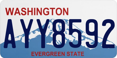 WA license plate AYY8592