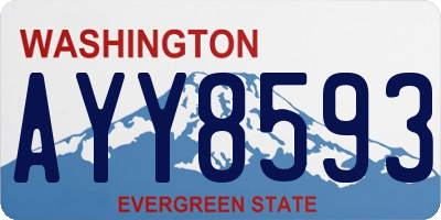 WA license plate AYY8593