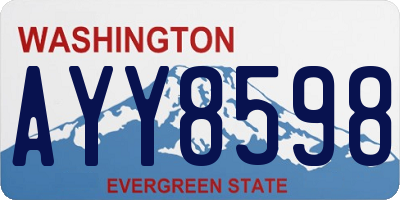 WA license plate AYY8598