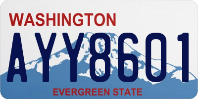 WA license plate AYY8601