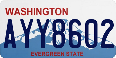 WA license plate AYY8602