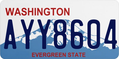 WA license plate AYY8604