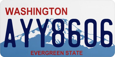 WA license plate AYY8606