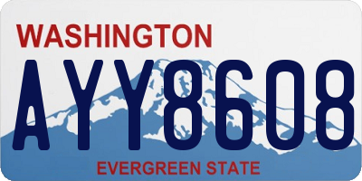 WA license plate AYY8608