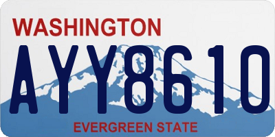 WA license plate AYY8610