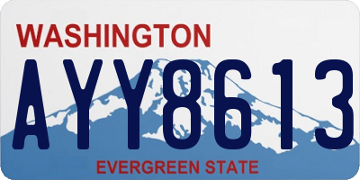 WA license plate AYY8613