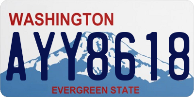 WA license plate AYY8618