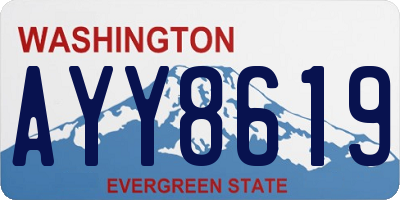 WA license plate AYY8619