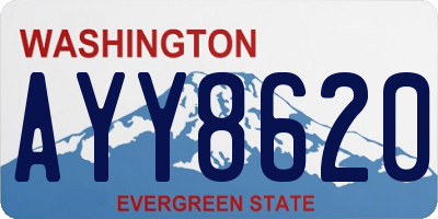 WA license plate AYY8620