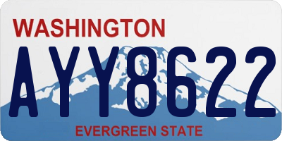 WA license plate AYY8622