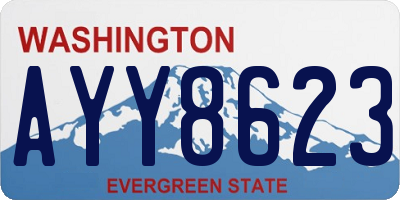 WA license plate AYY8623