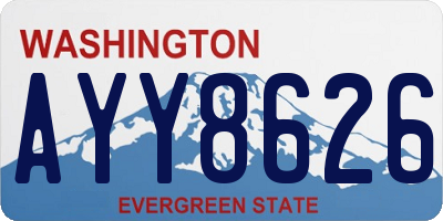 WA license plate AYY8626