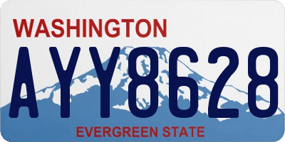 WA license plate AYY8628