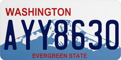 WA license plate AYY8630