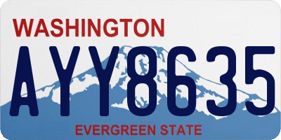 WA license plate AYY8635