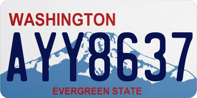 WA license plate AYY8637