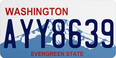 WA license plate AYY8639