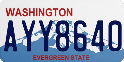 WA license plate AYY8640