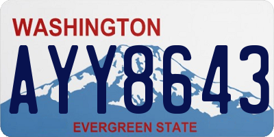 WA license plate AYY8643