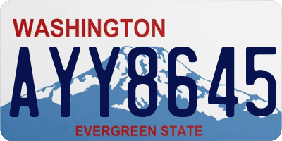 WA license plate AYY8645