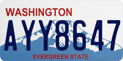 WA license plate AYY8647