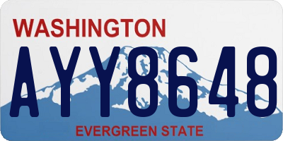 WA license plate AYY8648