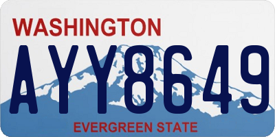 WA license plate AYY8649